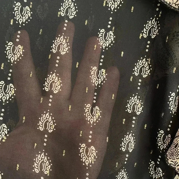 🆕Senlis Moroccan Tile Paisley Clara Ruffle Top S🆕 - Picture 10 of 14